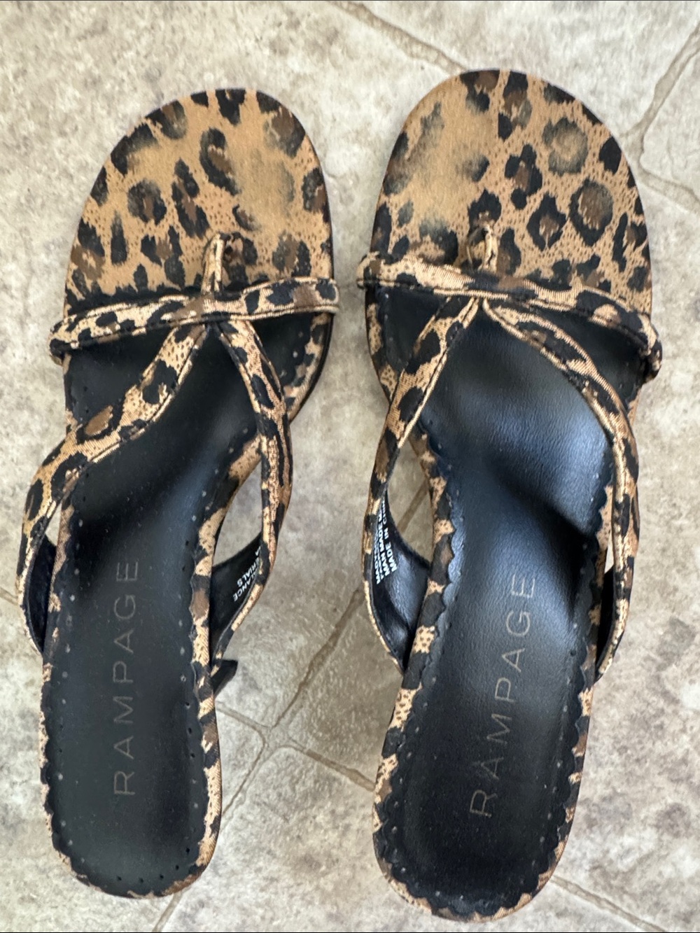 Rampage Leopard-Print Slingback Heels in Tan and Black - Picture 5 of 9